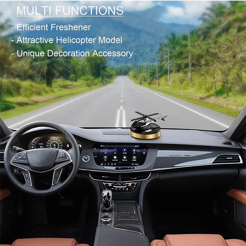 Solar-Powered Helicopter Car Diffuser