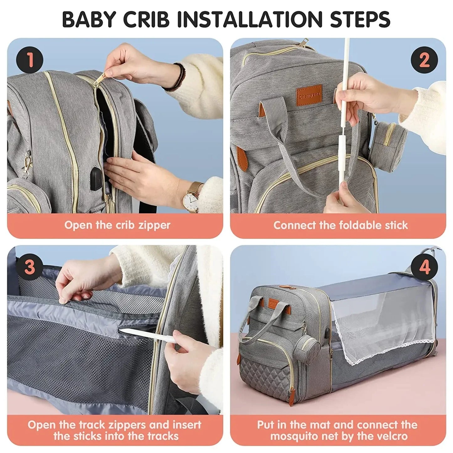 3-in-1 Diaper Bag & Travel Bassinet