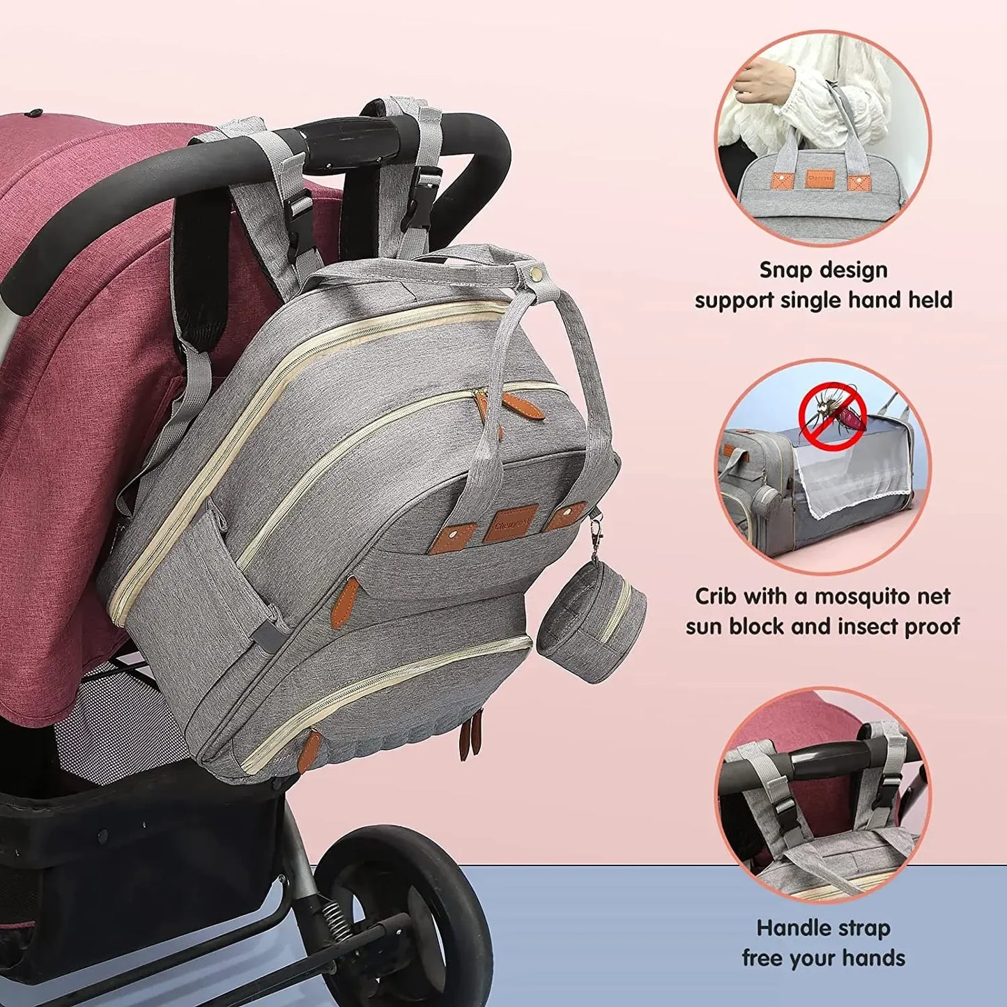 3-in-1 Diaper Bag & Travel Bassinet