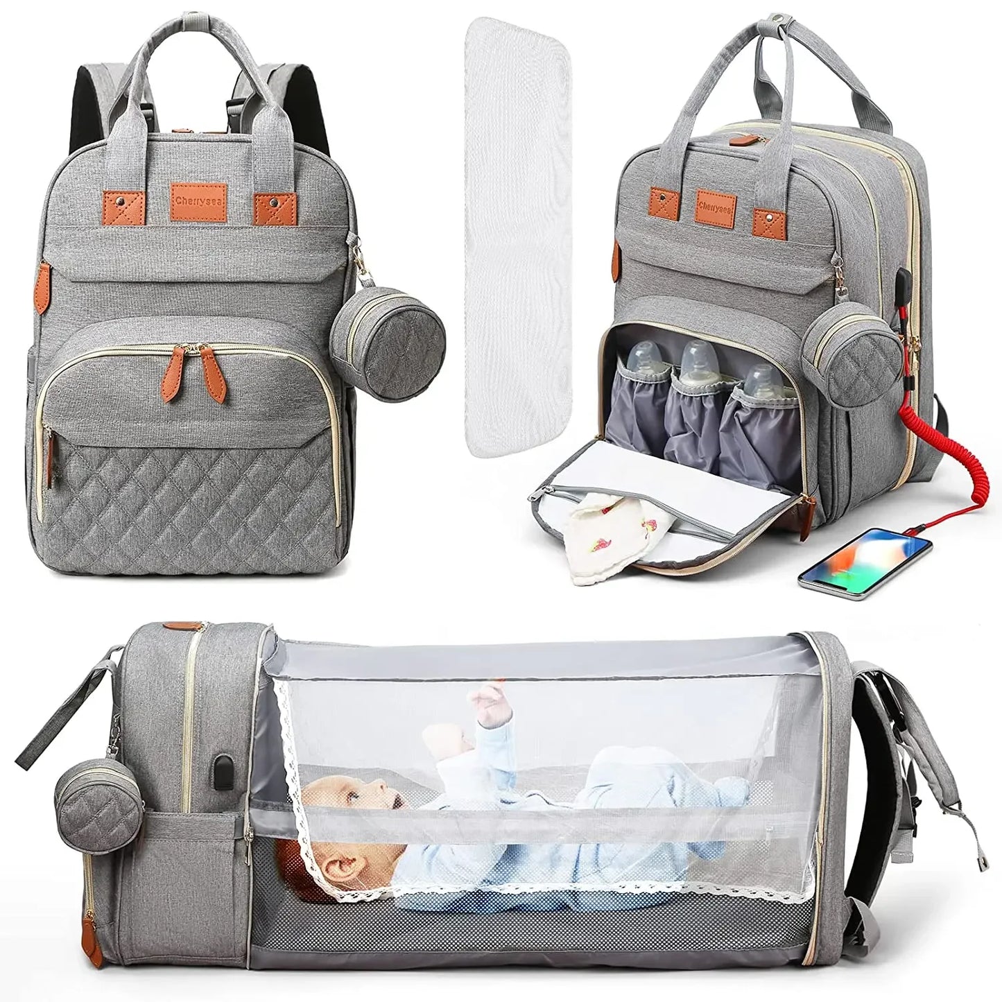 3-in-1 Diaper Bag & Travel Bassinet