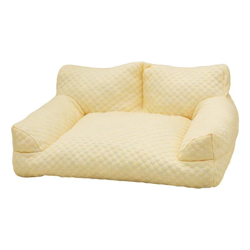 Cooling Dog Bed – Breathable Washable Cotton Pet Bed for Dogs & Cats