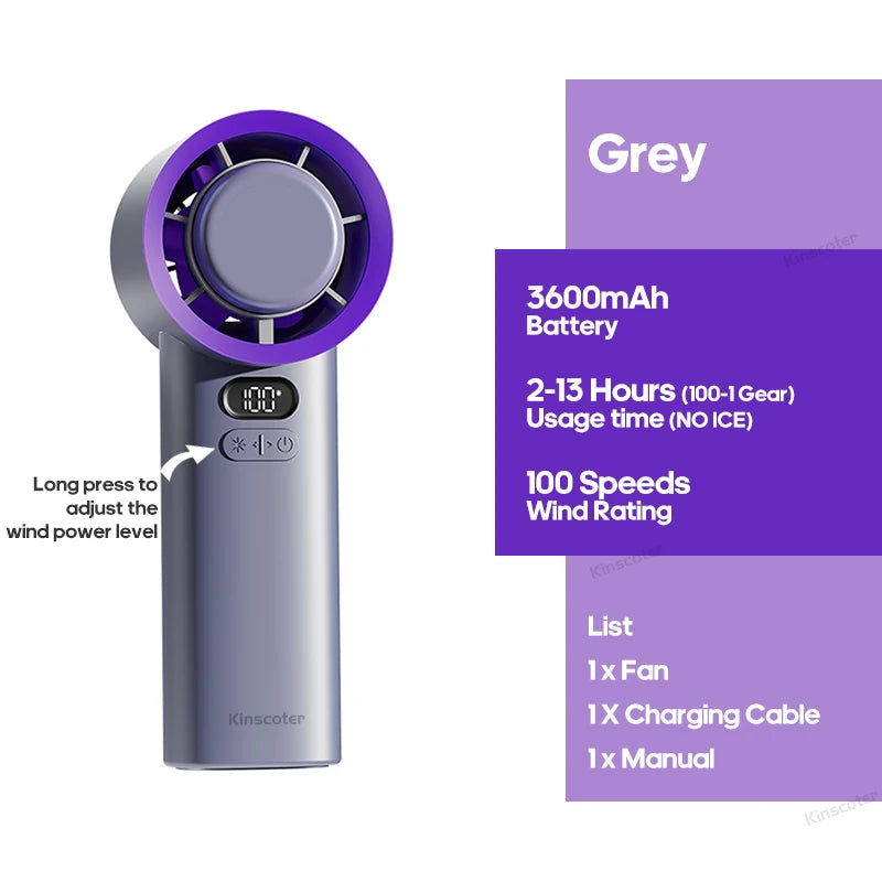Portable Handheld Fan 100 Wind Speeds