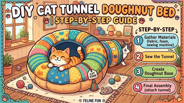 DIY Cat Tunnel Doughnut Bed