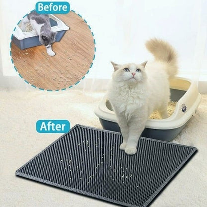 (🔥LIMITED-TIME OFFER: 49% DISCOUNT) Anti-Skid Cat Litter Mat - Grab Yours Now!