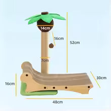 Cat Beach Chair Elevated Cozy Lounger with Sisal Scratcher for Indoor & Outdoor Cats