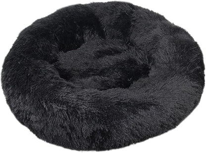 Calming Donut Dog & Cat Bed Anti-Anxiety Fluffy Plush Pet Cushion