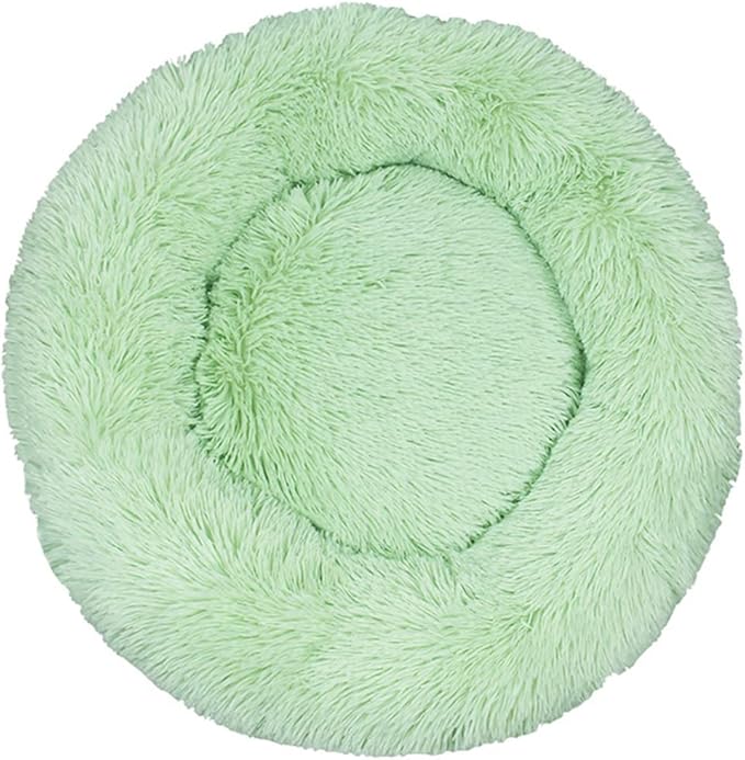 Calming Donut Dog & Cat Bed Anti-Anxiety Fluffy Plush Pet Cushion