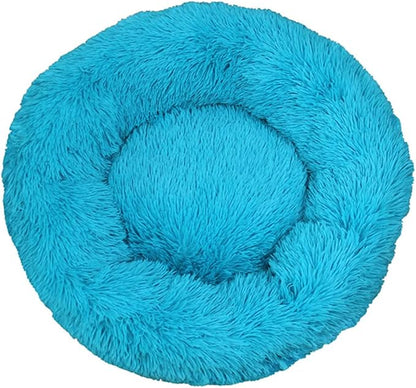 Calming Donut Dog & Cat Bed Anti-Anxiety Fluffy Plush Pet Cushion