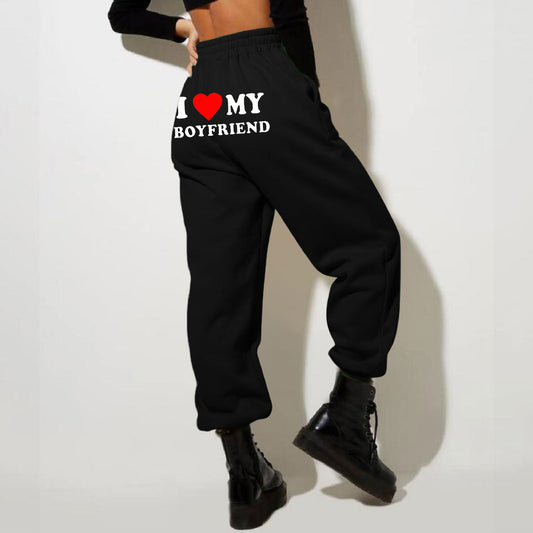 I❤️ Love MY BOYFRIEND Printed Trousers Casual Sweatpants Men And Women Sports Pants👖