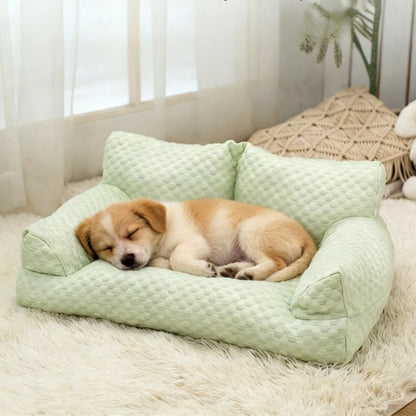 Cooling Dog Bed – Breathable Washable Cotton Pet Bed for Dogs & Cats