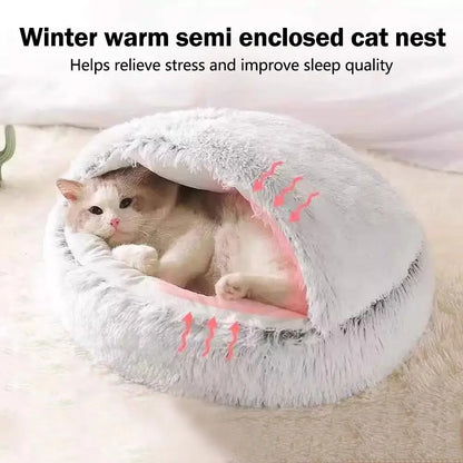 Winter Plush Pet Cat Bed Round Cat Cushion Cat House Warm Cats Basket Pet Sleep Bag Kitten Nest Kennel for Cats Pet Cats