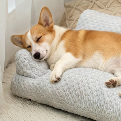 Cooling Dog Bed – Breathable Washable Cotton Pet Bed for Dogs & Cats