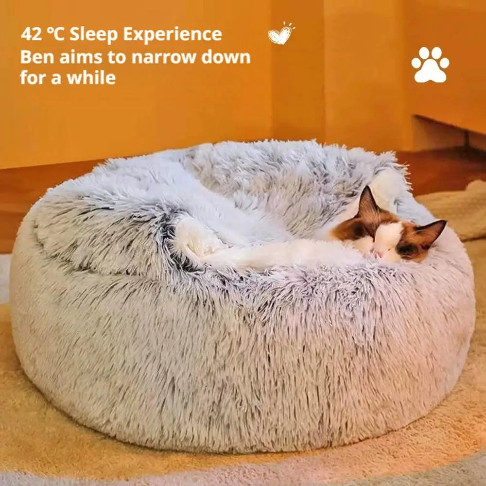 Winter Plush Pet Cat Bed Round Cat Cushion Cat House Warm Cats Basket Pet Sleep Bag Kitten Nest Kennel for Cats Pet Cats