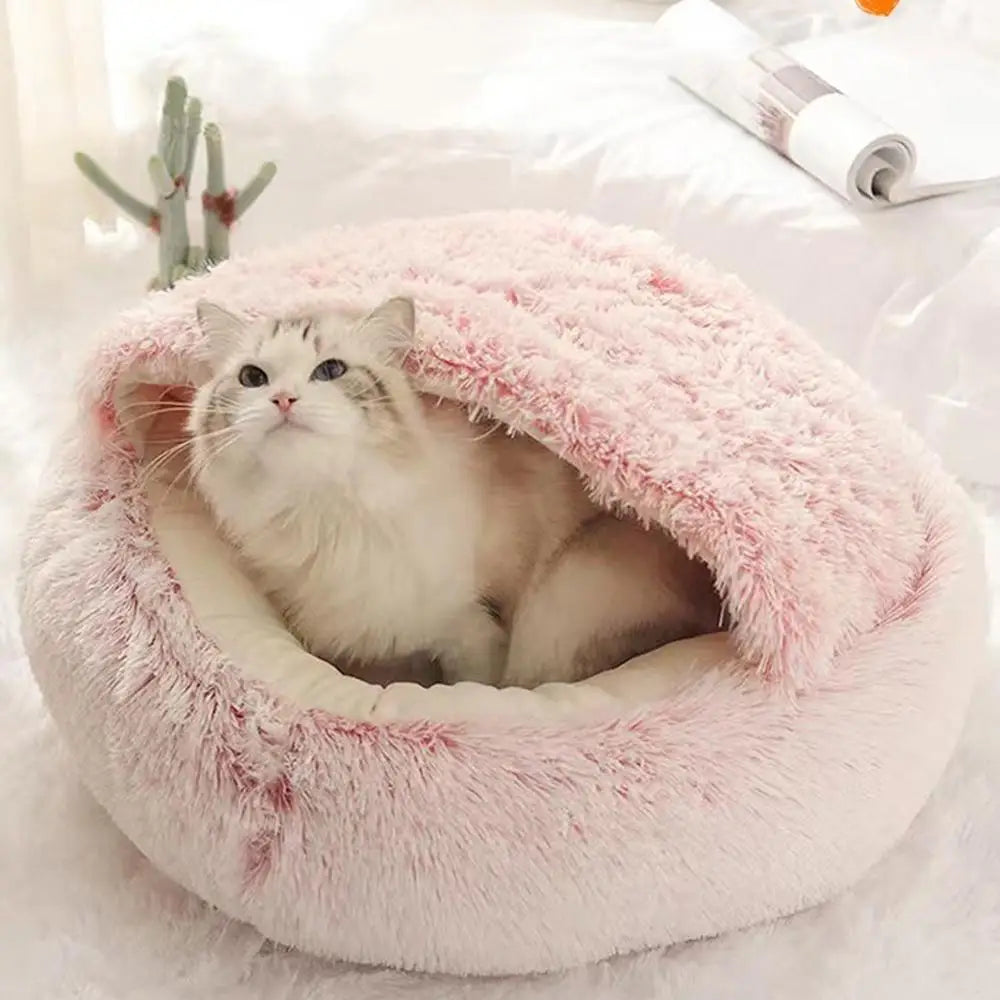 Winter Plush Pet Cat Bed Round Cat Cushion Cat House Warm Cats Basket Pet Sleep Bag Kitten Nest Kennel for Cats Pet Cats