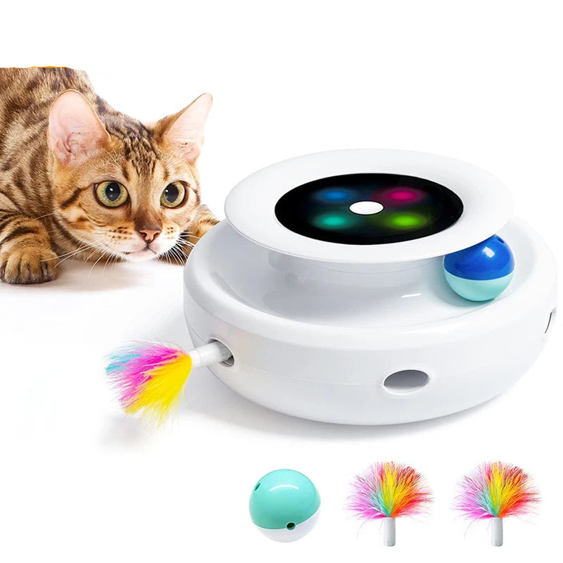 2-in-1 Smart Cat Automatic Feather Ball Toy