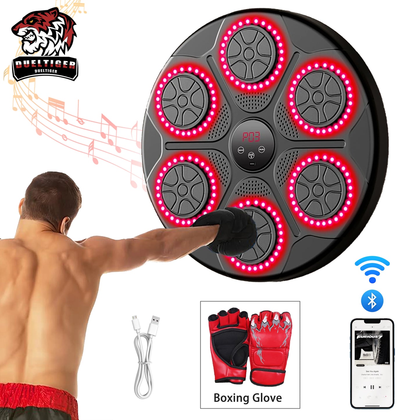 Smart Bluetooth Music Boxing Trainer