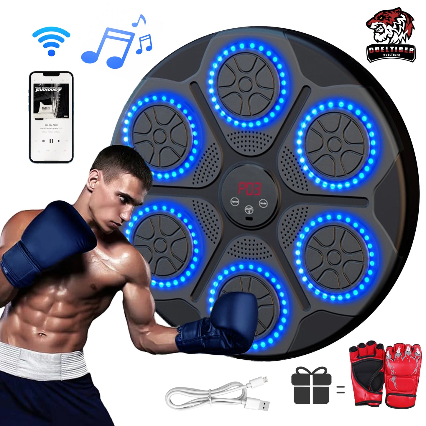 Smart Bluetooth Music Boxing Trainer