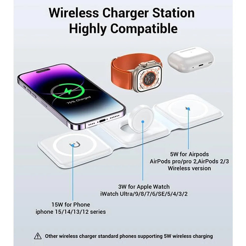 3 in 1 Magnetic Portable Wireless Charger