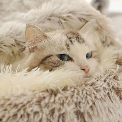 Winter Plush Pet Cat Bed Round Cat Cushion Cat House Warm Cats Basket Pet Sleep Bag Kitten Nest Kennel for Cats Pet Cats