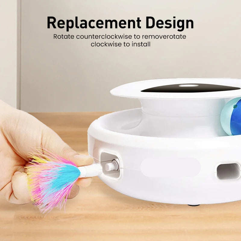 2-in-1 Smart Cat Automatic Feather Ball Toy