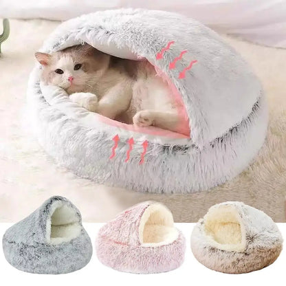 Winter Plush Pet Cat Bed Round Cat Cushion Cat House Warm Cats Basket Pet Sleep Bag Kitten Nest Kennel for Cats Pet Cats