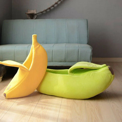 banana-cat-bed-cute-two-green-yellow-bed