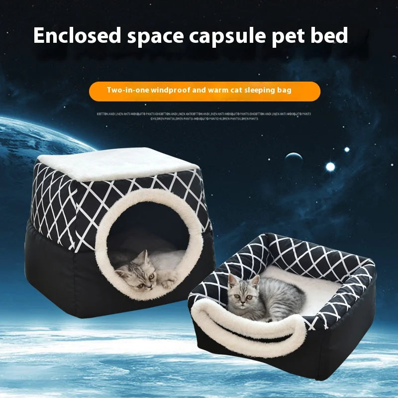 closed-pet-sleeping-house-dogs-cat-bed-suit-for-winter-puppy-nest-winter-warm-cat-litter-pet-villa-closed-kennel-pet-supplies