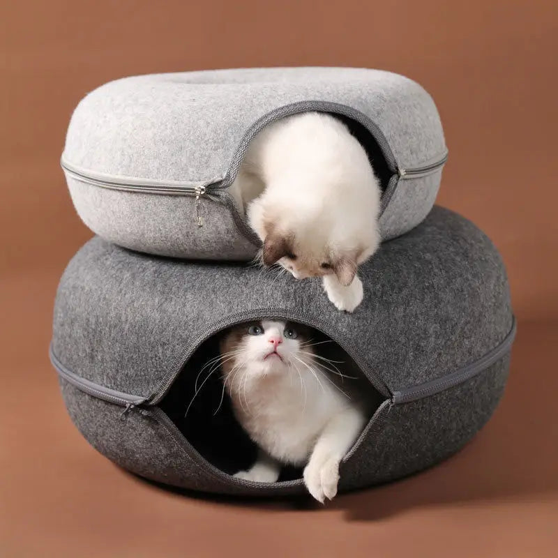 comfortable-cat-tunnel-bed-in-grey-color-five