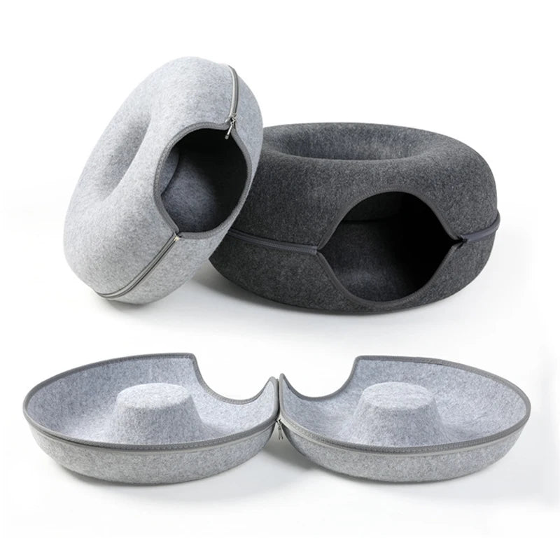 comfortable-cat-tunnel-bed-in-grey-color-four