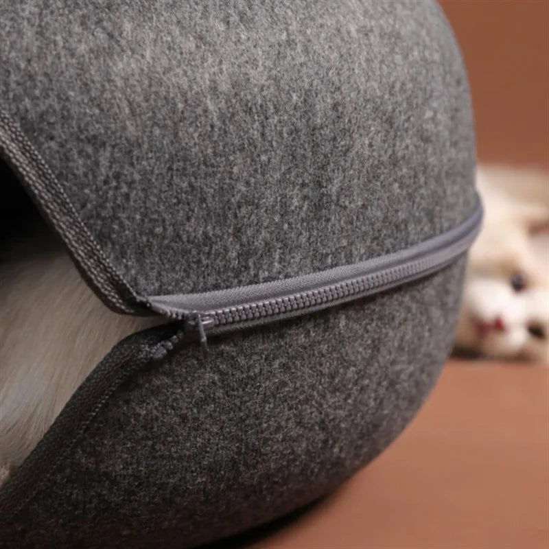 comfortable-cat-tunnel-bed-in-grey-color-six