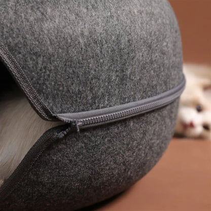 comfortable-cat-tunnel-bed-in-grey-color-six