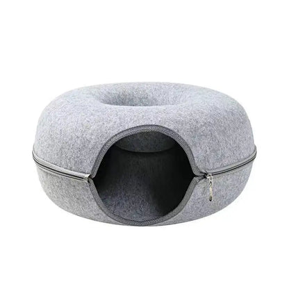 comfortable-cat-tunnel-bed-in-grey-color-two