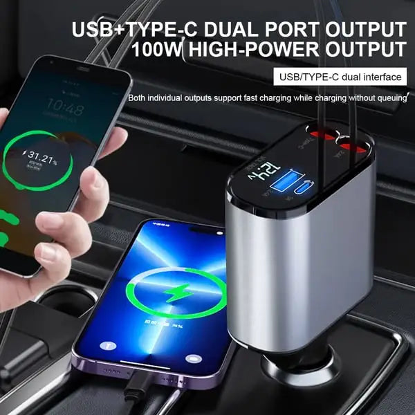 fast-retractable-car-charger-universal-usb-car-adapter-with-tangle-free-cable-two