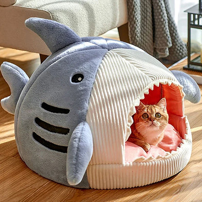 shark-cat-bed-cute-cozy-cat-cave-bed-for-indoor-cats-and-kittens