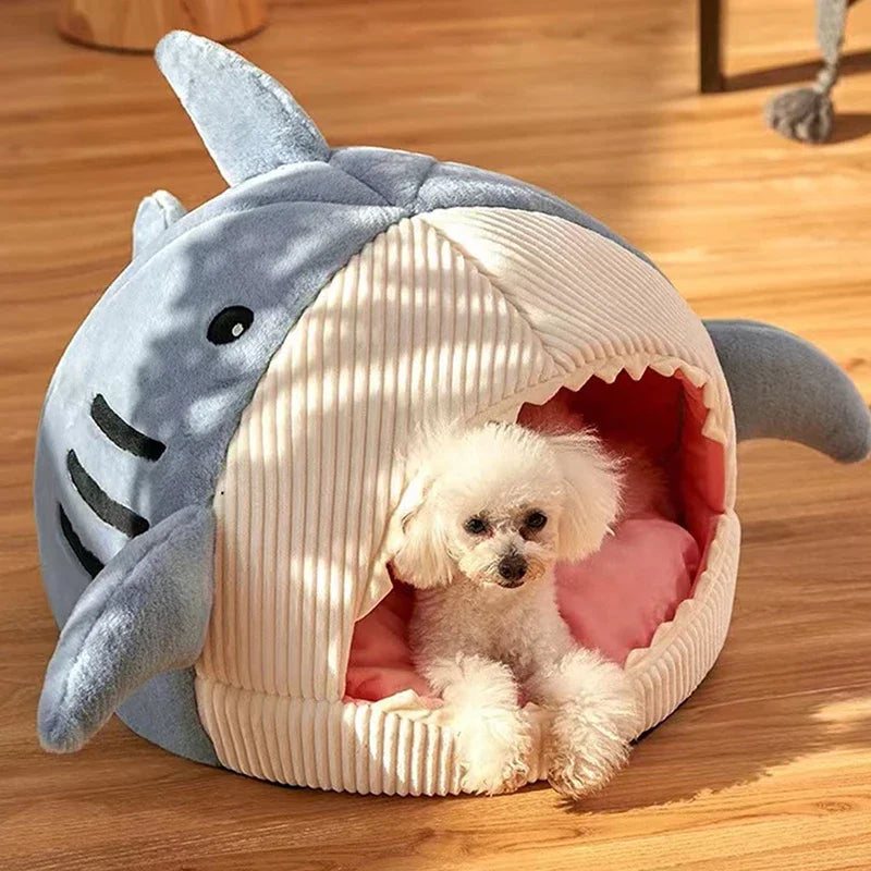 shark-cat-bed-cute-cozy-cat-cave-bed-for-indoor