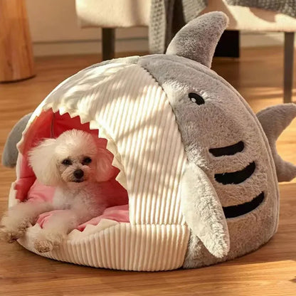 shark-cat-bed-cute-cozy-cat-cave