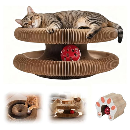 twisty-paws-round-cat-scratcher-with-ball-toy