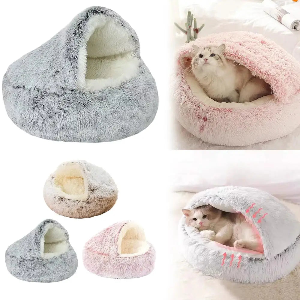 warm-cat-bed-plush-semi-enclosed-cozy-bed-for-indoor-cats